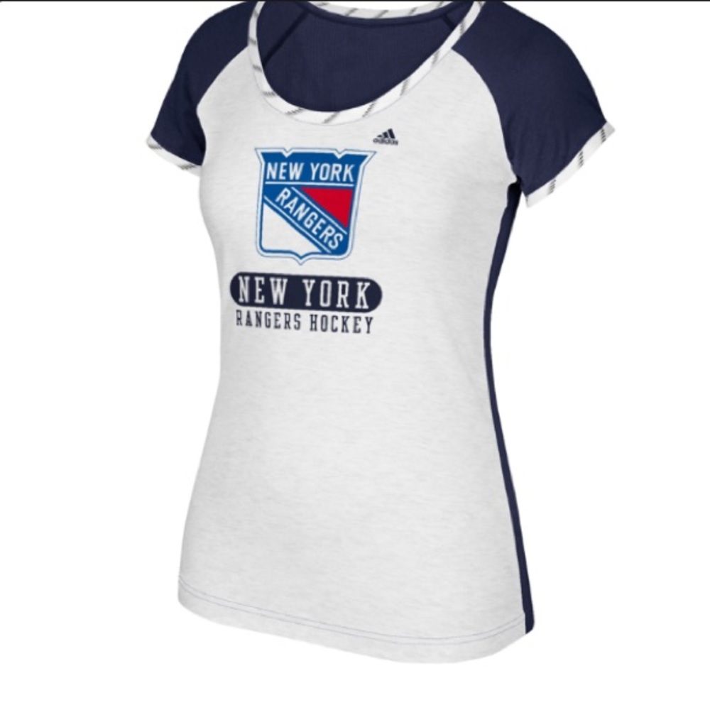 New York Rangers adidas Authentic Lace T-Shirt